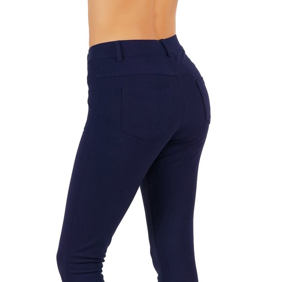 Women's Jean Look Buttery Soft Jeggings 01 navy - Picture 4 of 4